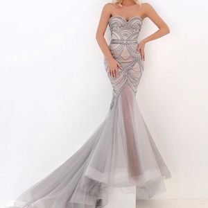Tarik Ediz 50687 Mermaid Glitter Dress